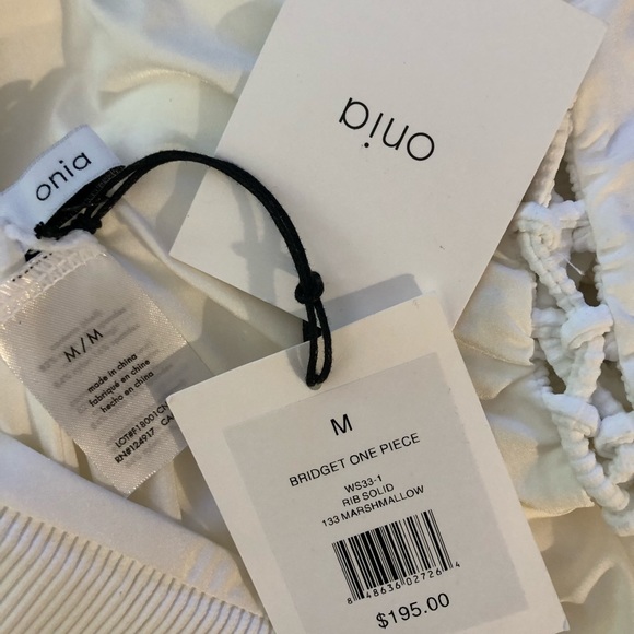 Onia Bridget Lace-Up 1 Piece Swimsuit White M - Picture 4 of 4